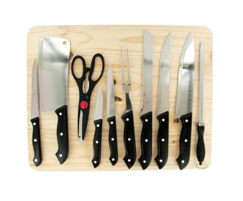 Chef Knife Set With Wooden Cutting Board - Chef Essential by Chef Darlene Jones